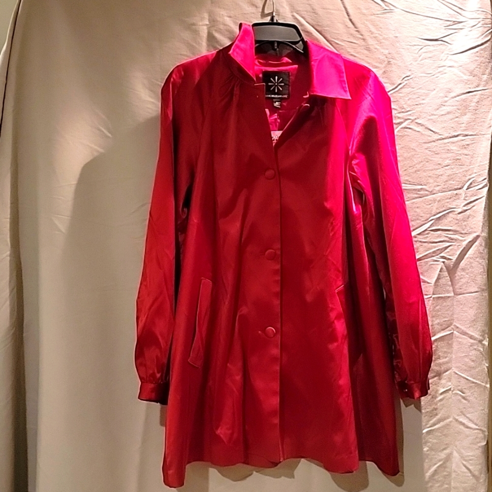 NWT Isaac Mizrahi Live womens red swing coat size medium